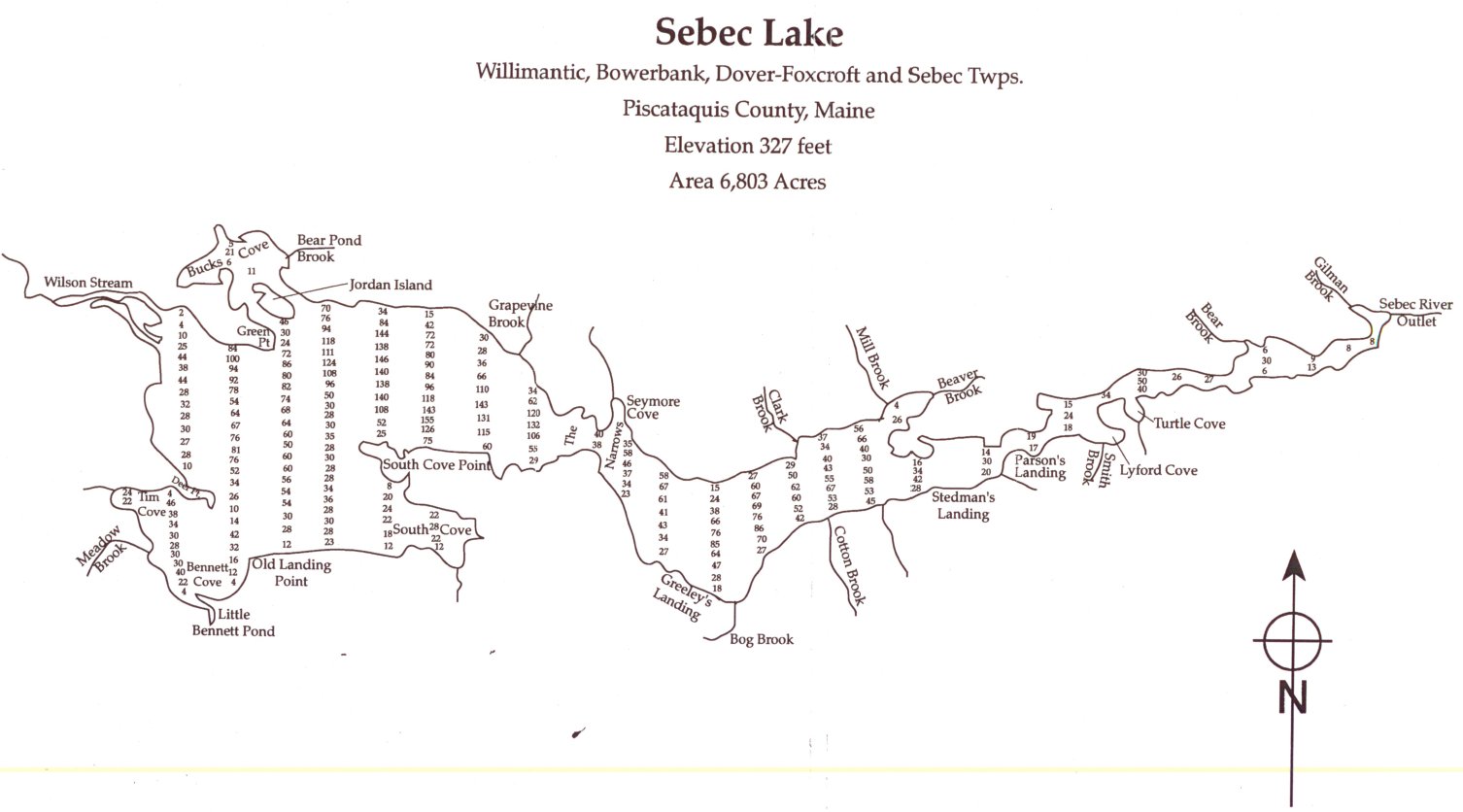 Moosehead Lake Depth Chart