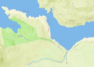 Map of Sebec Lake from Peaks Kenny State Park to Greeley's Landing